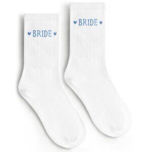 Bride Socks, White Blue Bride To Be Something Blue Gift